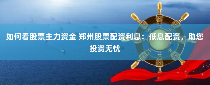 如何看股票主力资金 郑州股票配资利息：低息配资，助您投资无忧